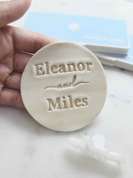 Script Font 'and' Stamp