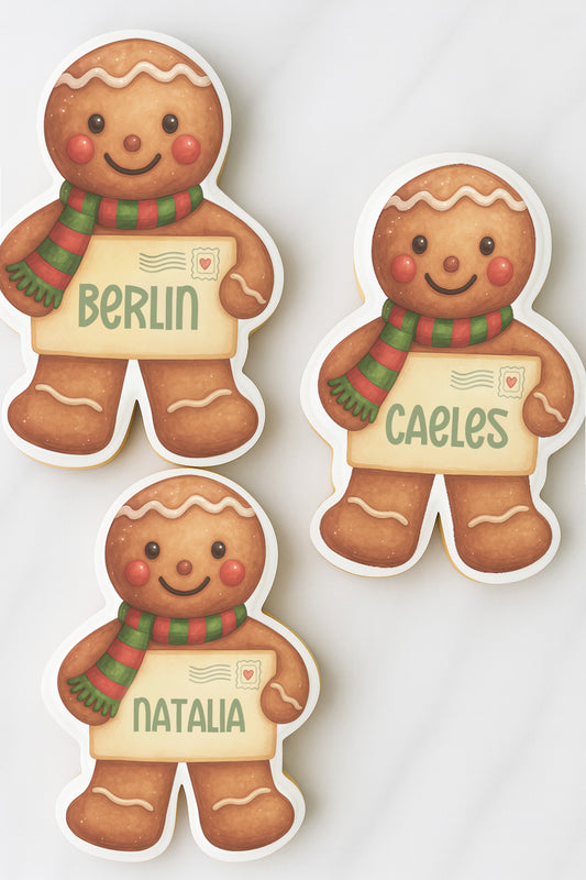 Personalized Names Christmas Gingerbread Man Cookies