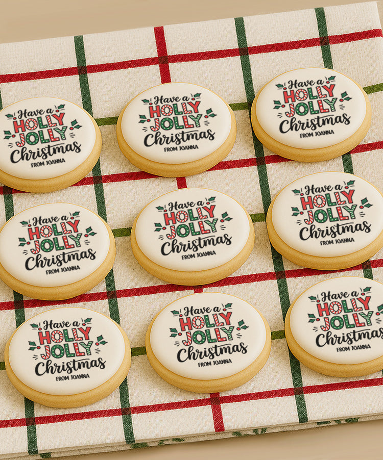Personalized Holly Jolly Christmas Cookie
