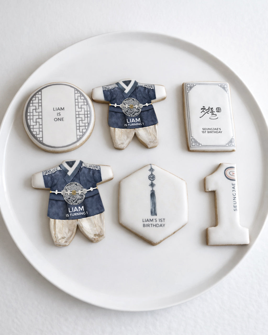 Boy Hanbok Cookie - Birthday, Dohl, 100days 미국 돌잔치 한복쿠키 Dohl Party Favors