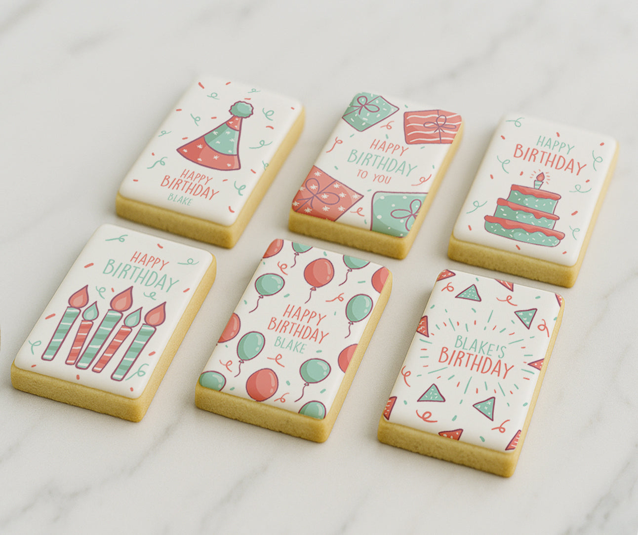 Customizable Festive Birthday-themed Birthday Cookie Gift Set