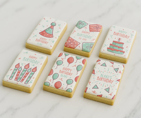 Customizable Festive Birthday-themed Birthday Cookie Gift Set