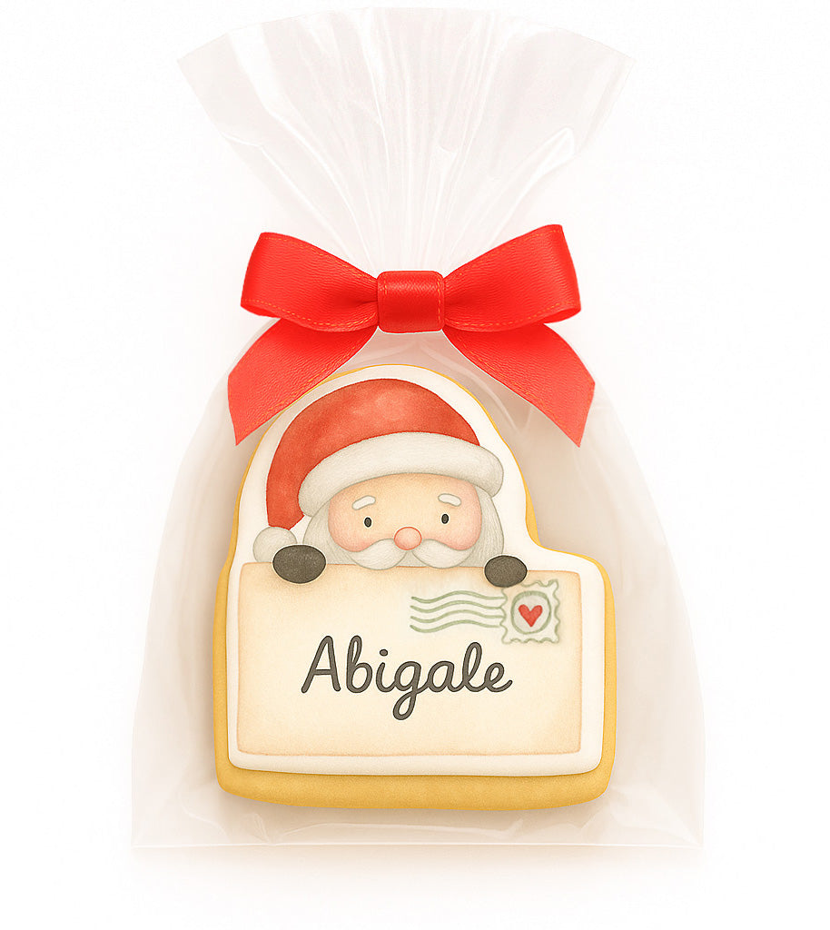 Personalized Santa's Envelope Christmas Cookies