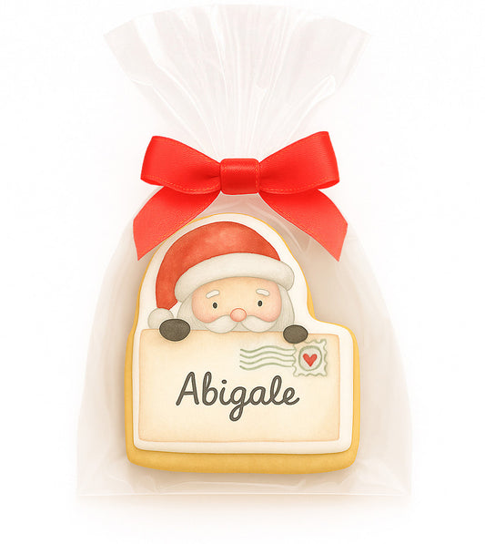 Personalized Santa's Envelope Christmas Cookies