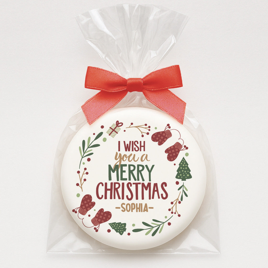 Personalized Christmas Wreath Merry Christmas Cookie