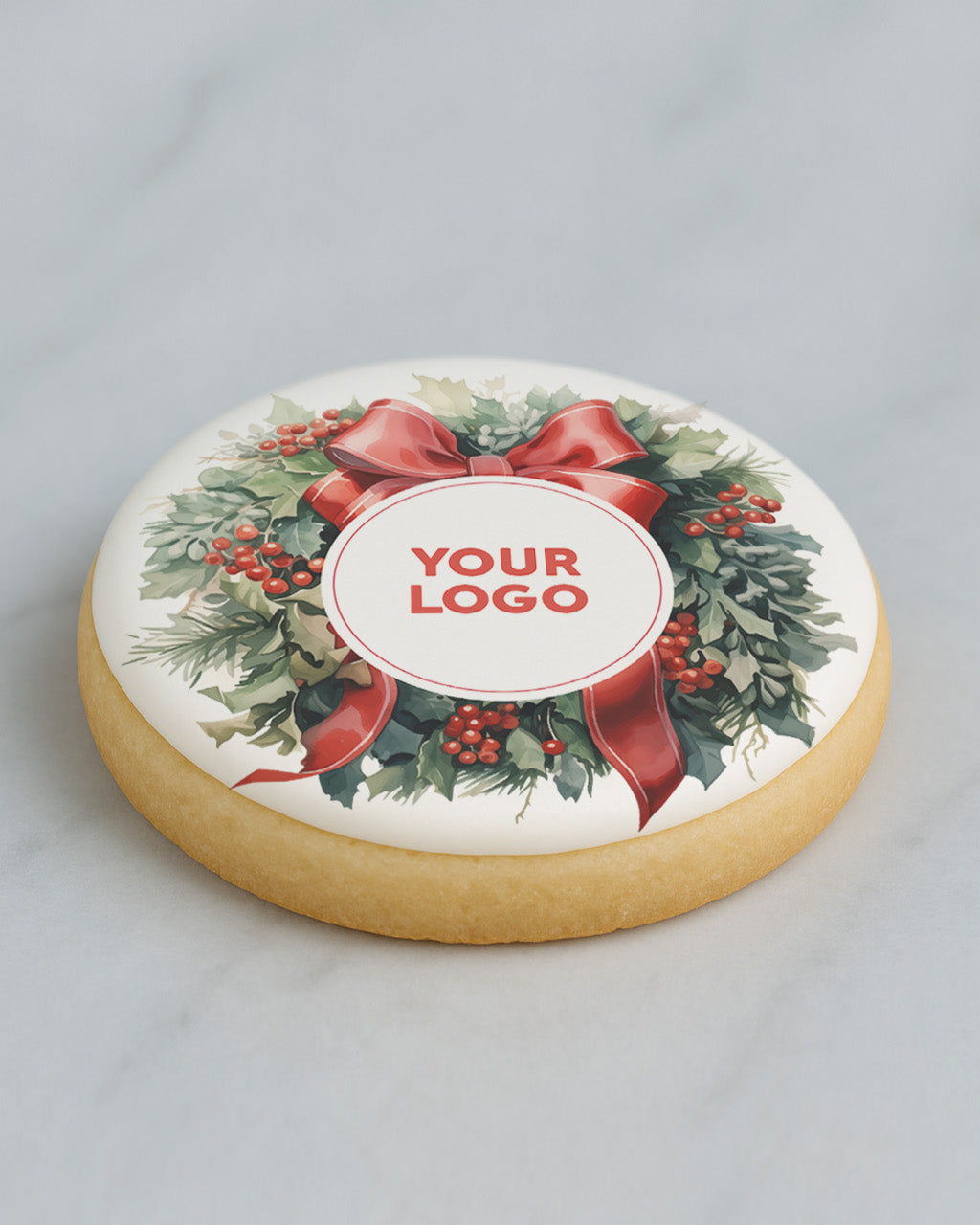 Christmas Wreath Custom Logo Cookie B - Business, School, Event cookies