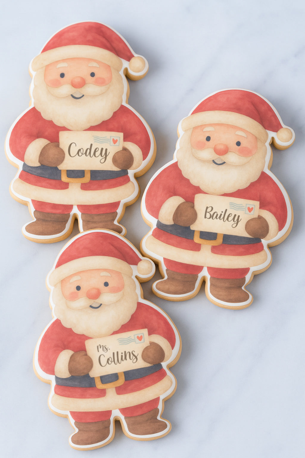 Personalized Names Christmas Santa Cookies