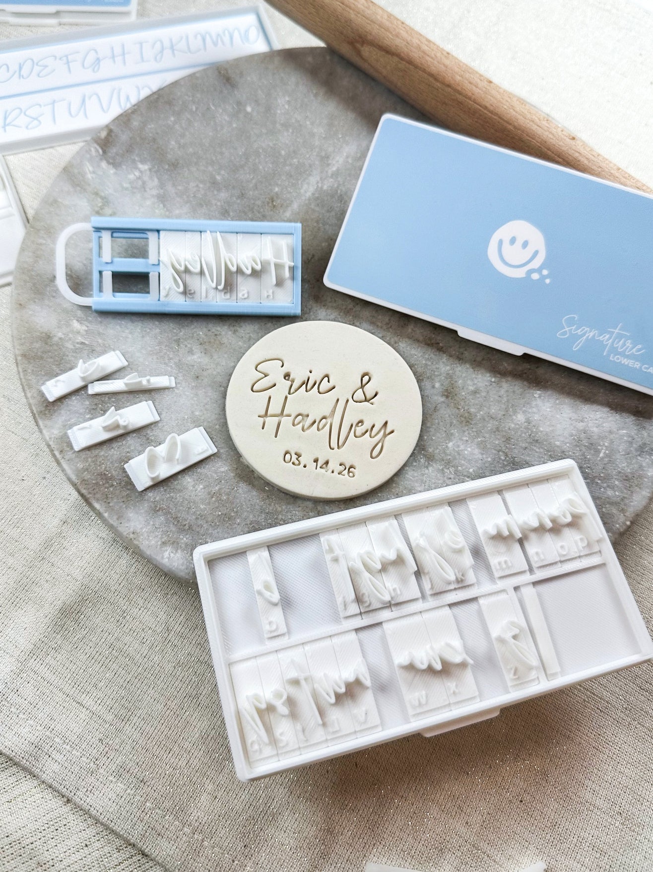 Signature Script Font Stamp - Uppercase