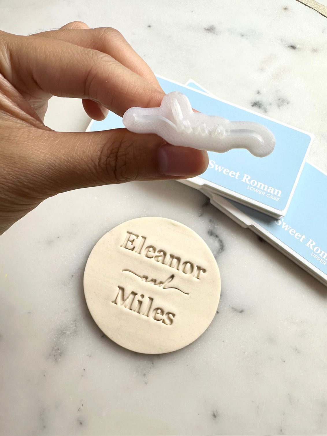 Script Font 'and' Stamp