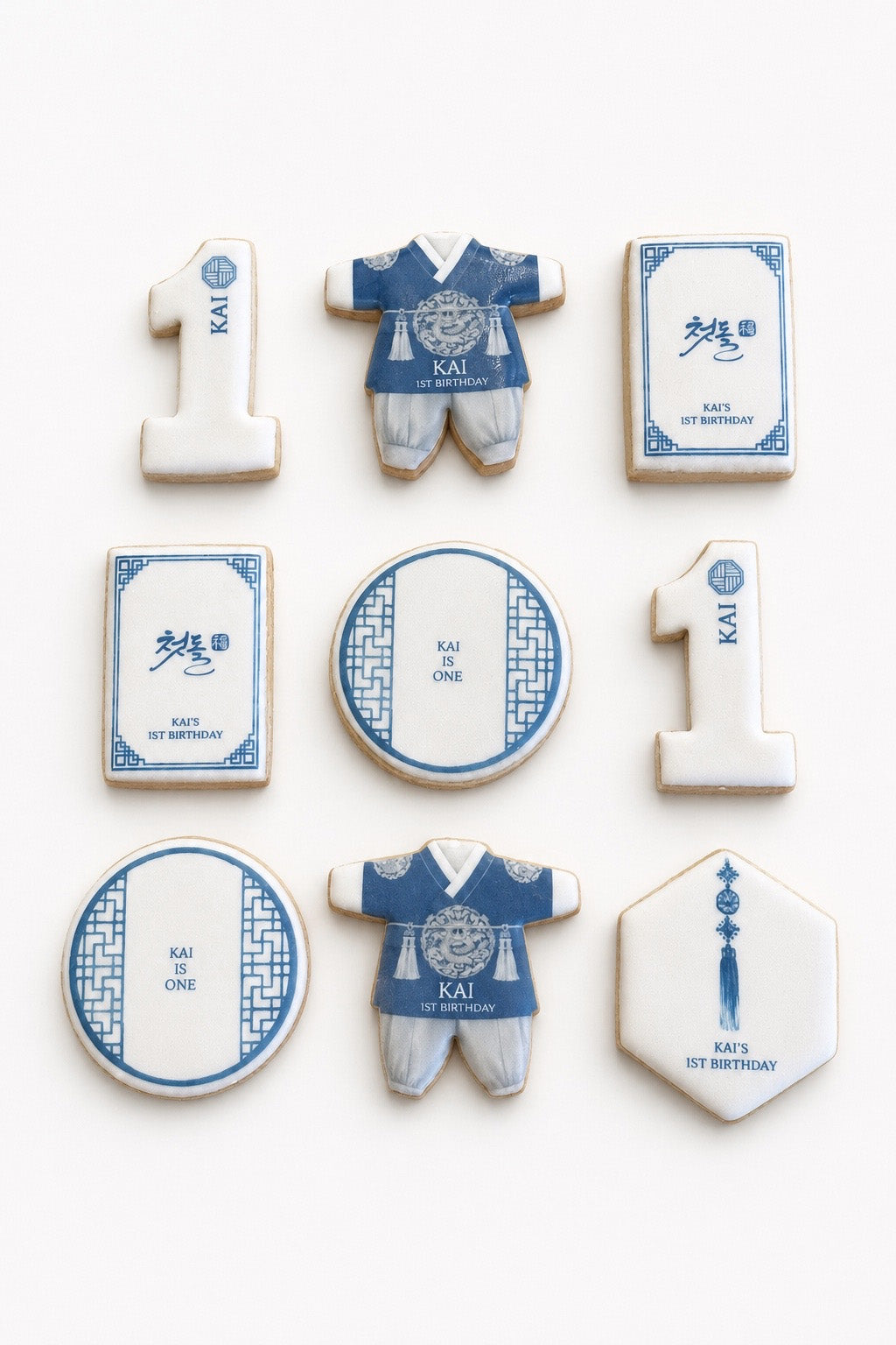 Boy Hanbok Cookie - Birthday, Dohl, 100days 미국 돌잔치 한복쿠키 Dohl Party Favors