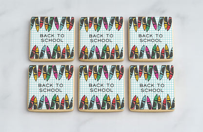 Stationary Themed Back to School Cookies - square