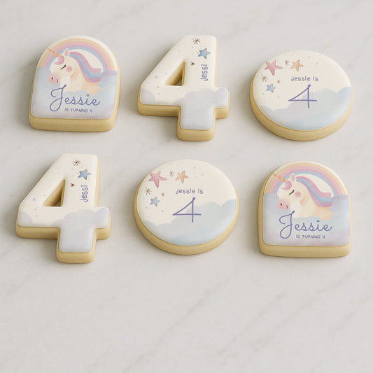 Custom Unicorn Birthday Cookie