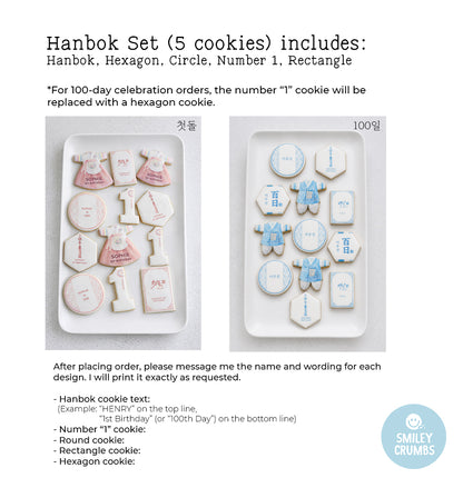 [set] Hanbok Cookies for Dohl Party / Doljanchi Cookie - Traditional Korean Birthday Cookies