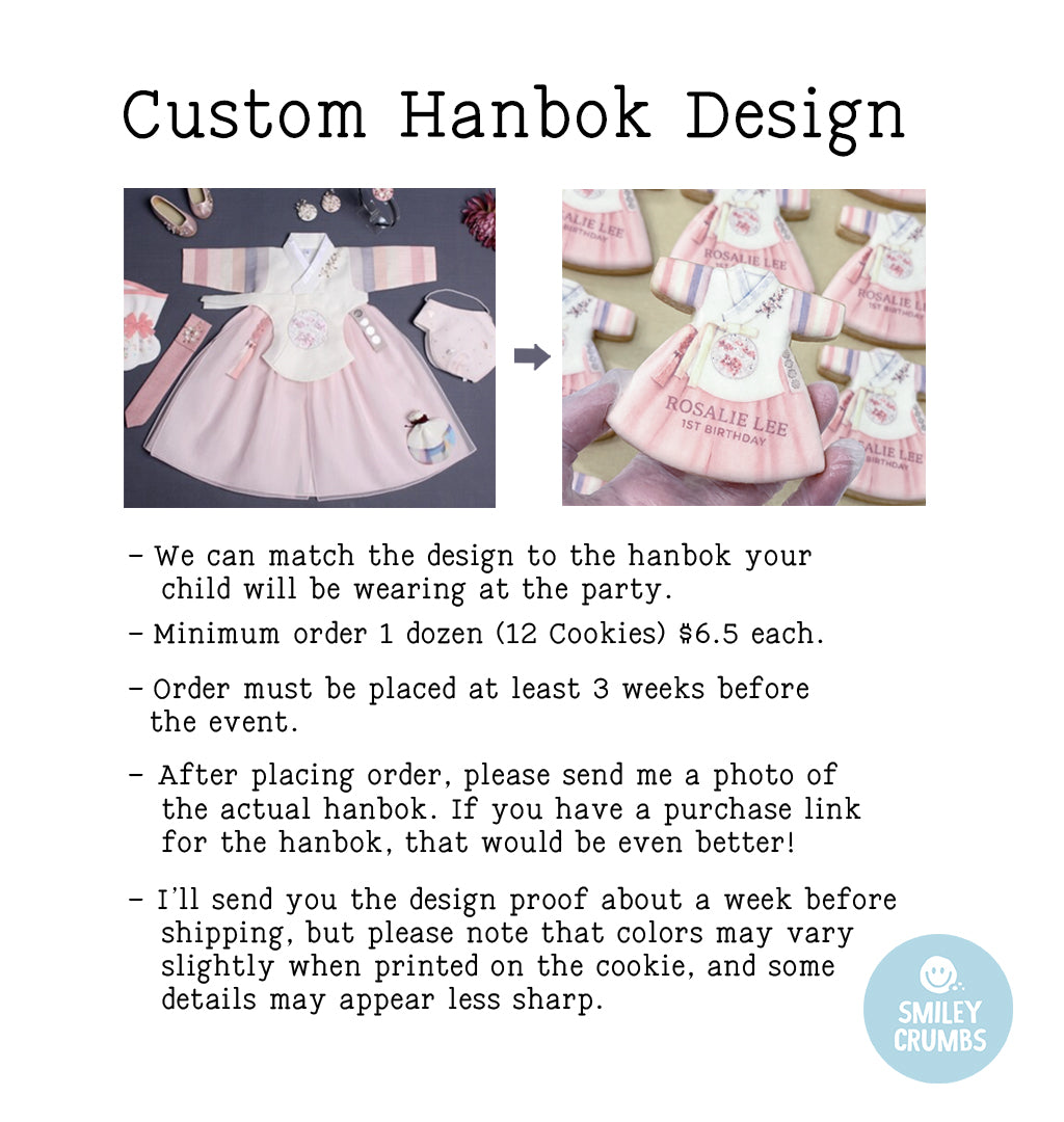 [set] Hanbok Cookies for Dohl Party / Doljanchi Cookie - Traditional Korean Birthday Cookies