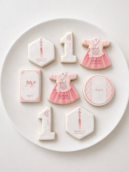 [set] Hanbok Cookies for Dohl Party / Doljanchi Cookie - Traditional Korean Birthday Cookies