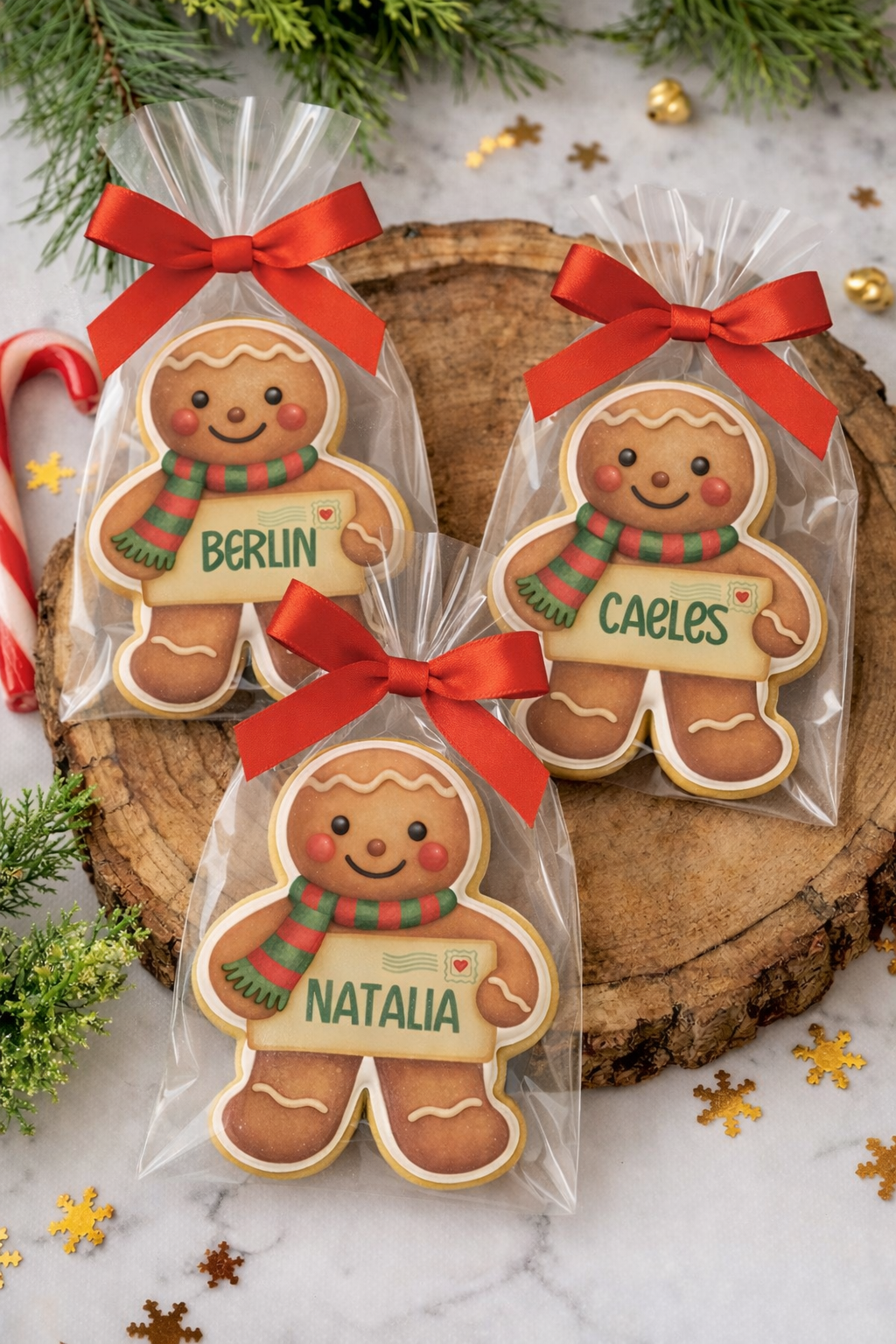 Personalized Names Christmas Gingerbread Man Cookies