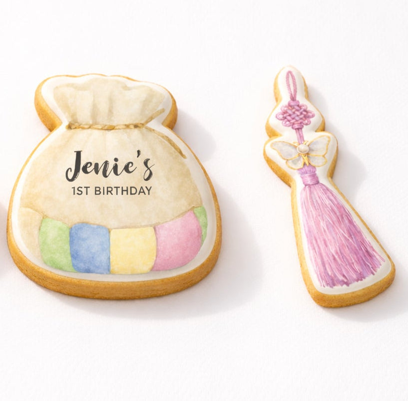 Traditional Korean 100일/돌잔치 Dohl Elements Birthday Cookies for Girls