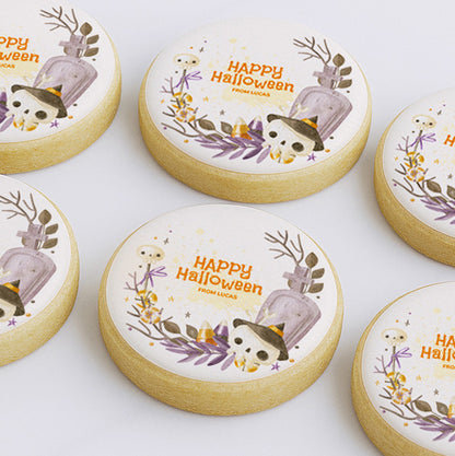 Personalized Name Halloween Elements Wreath Sugar Cookie