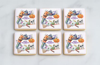 Personalized Name Halloween Elements Happy Halloween Cookie