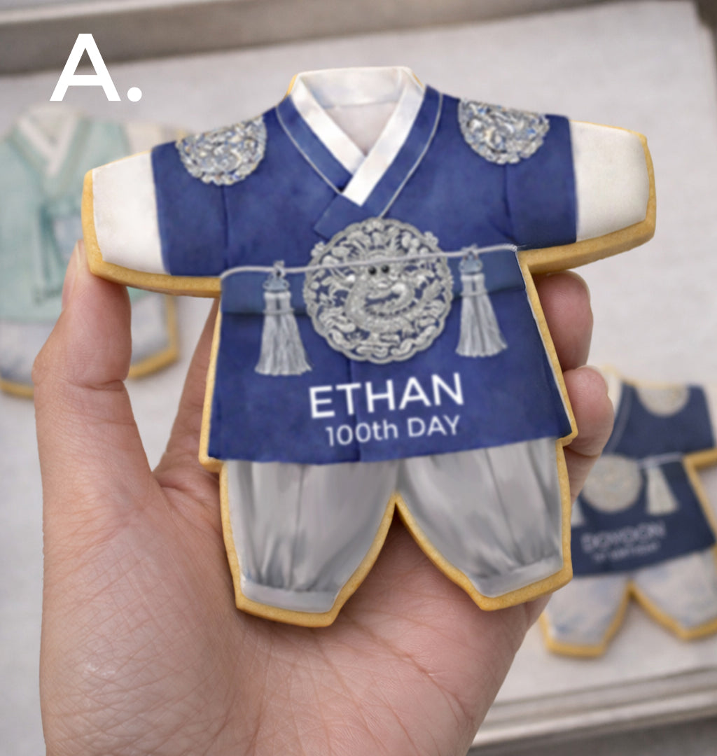 Boy Hanbok Cookie - Birthday, Dohl, 100days 미국 돌잔치 한복쿠키 Dohl Party Favors