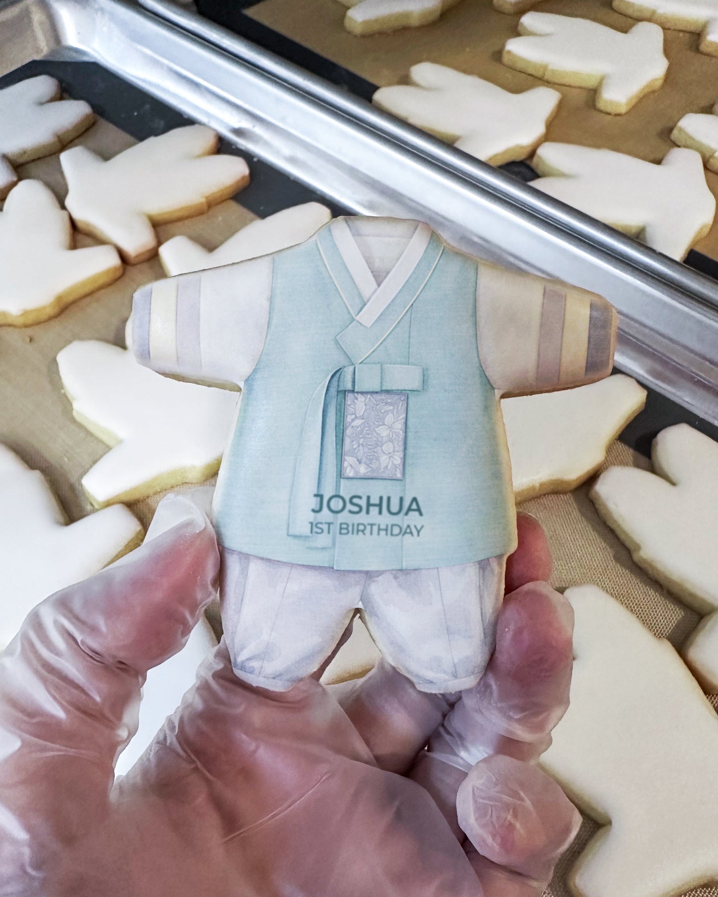 Boy Hanbok Cookie - Birthday, Dohl, 100days 미국 돌잔치 한복쿠키 Dohl Party Favors