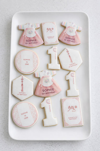 [set] Hanbok Cookies for Dohl Party / Doljanchi Cookie - Traditional Korean Birthday Cookies