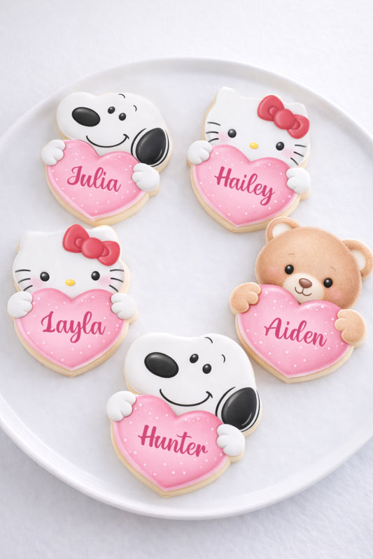 Personalized Valentine's Day Character Cookies