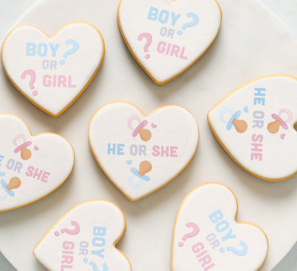 Baby Shower Gender Reveal Boy or Girl Cookie Set