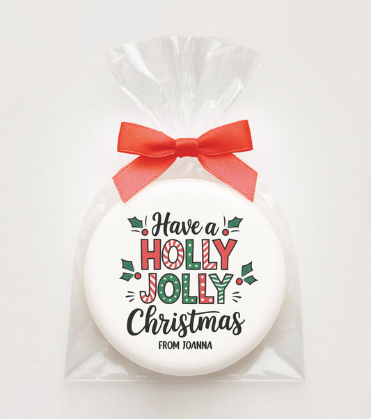 Personalized Holly Jolly Christmas Cookie