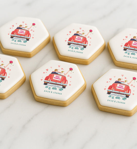 Personalized Just Married Wedding Favor Cookie