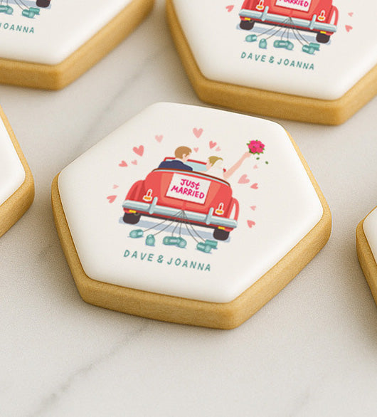 Personalized Just Married Wedding Favor Cookie
