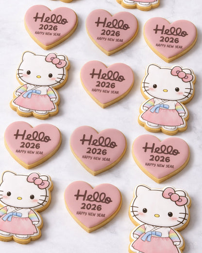Hello Kitty Hanbok Cookies - 설날선물세트 or Dessert Table