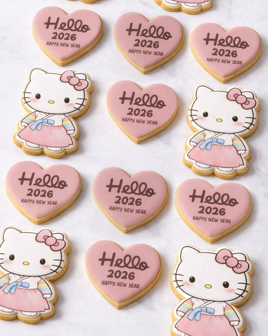 Hello Kitty Hanbok Cookies - 설날선물세트 or Dessert Table