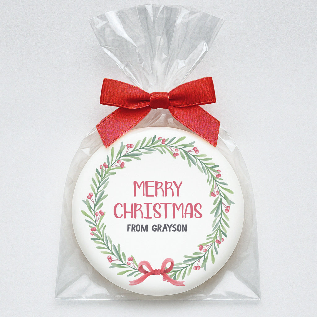 Merry Christmas Wreath Cookie