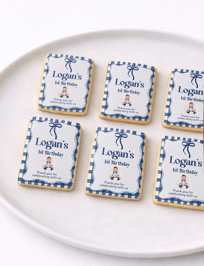 Vintage Bow Frame Photo Cookies for Birthday
