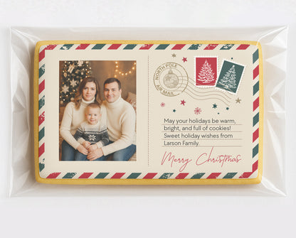 Personalized Christmas Photo Postcard Cookie