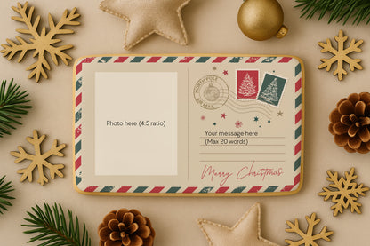 Personalized Christmas Photo Postcard Cookie
