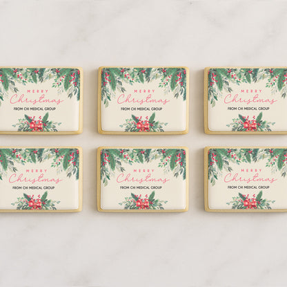 Personalized Timeless Greenery Wreath Christmas Cookie