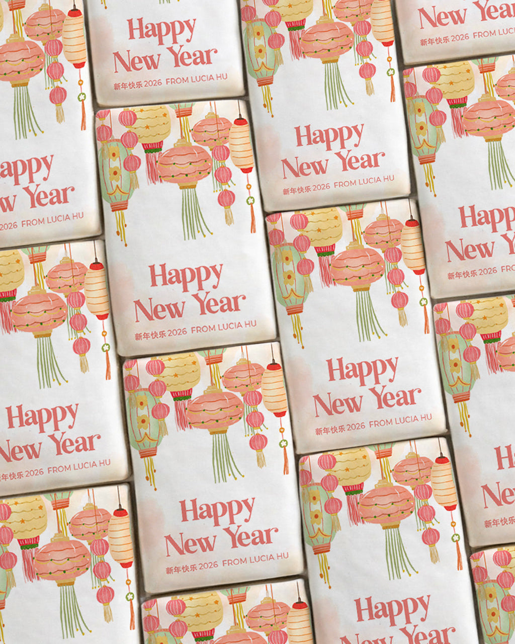 Lunar New Year 春节 Cookies - Chinese Lantern with Personalized Message