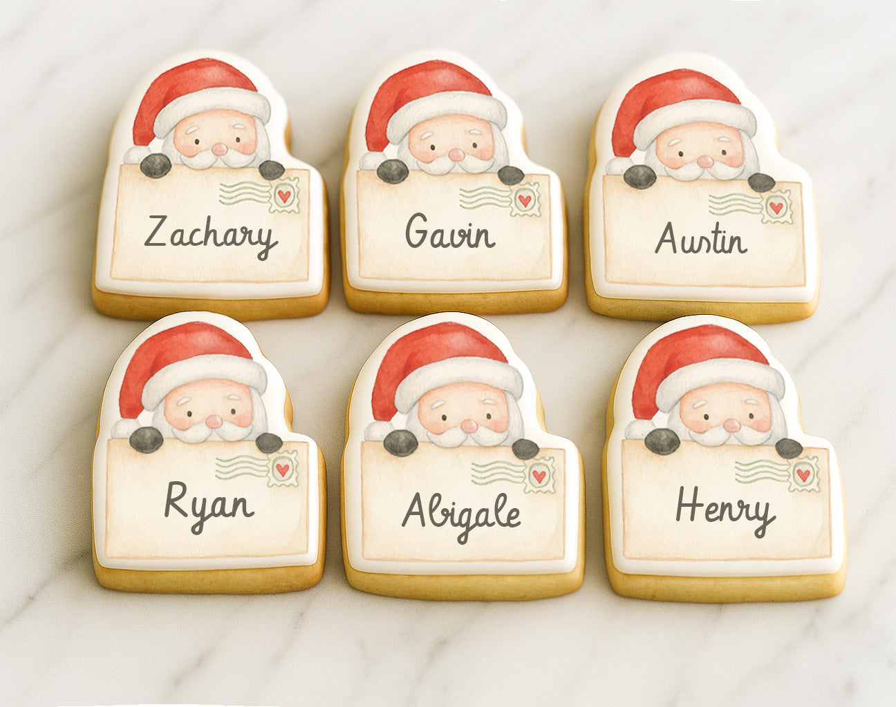 Personalized Santa's Envelope Christmas Cookies