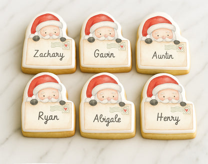 Personalized Santa's Envelope Christmas Cookies