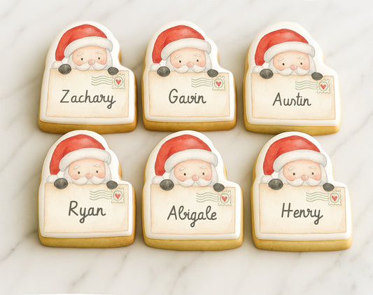 Personalized Santa's Envelope Christmas Cookies