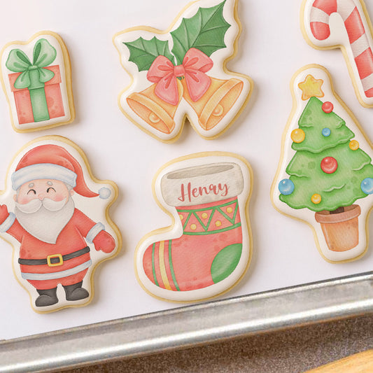 Personalized Santa & Christmas Elements Cookie Set