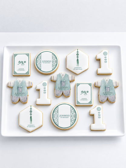 [set] Hanbok Cookies for Dohl Party / Doljanchi Cookie - Traditional Korean Birthday Cookies