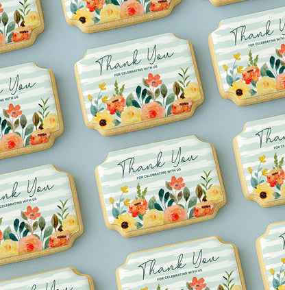 Elegant Botanical Thank You Cookie