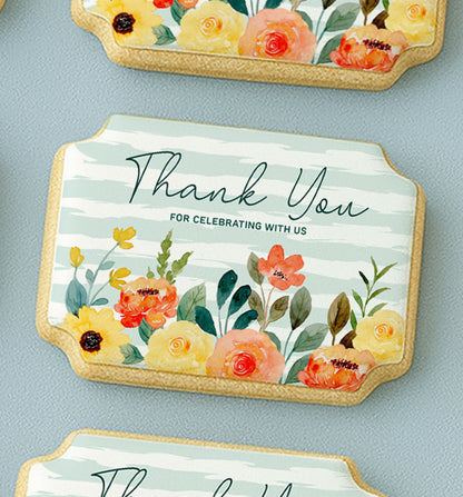 Elegant Botanical Thank You Cookie
