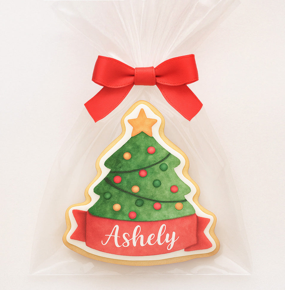 Personalized Names Christmas Tree Cookies