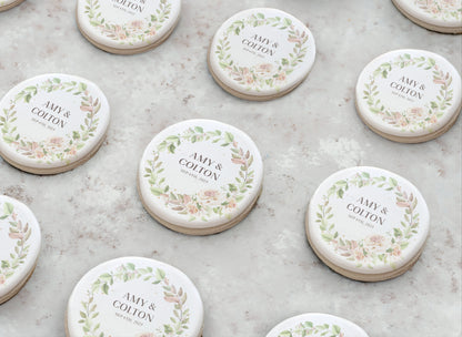 Grace Floral Wedding Cookie - Rose Wreath