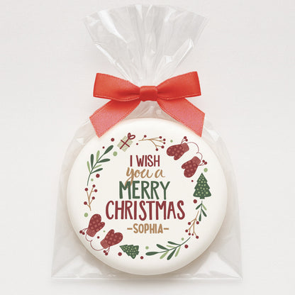 Personalized Christmas Wreath Merry Christmas Cookie