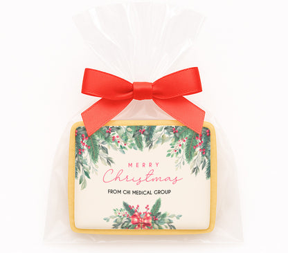 Personalized Timeless Greenery Wreath Christmas Cookie